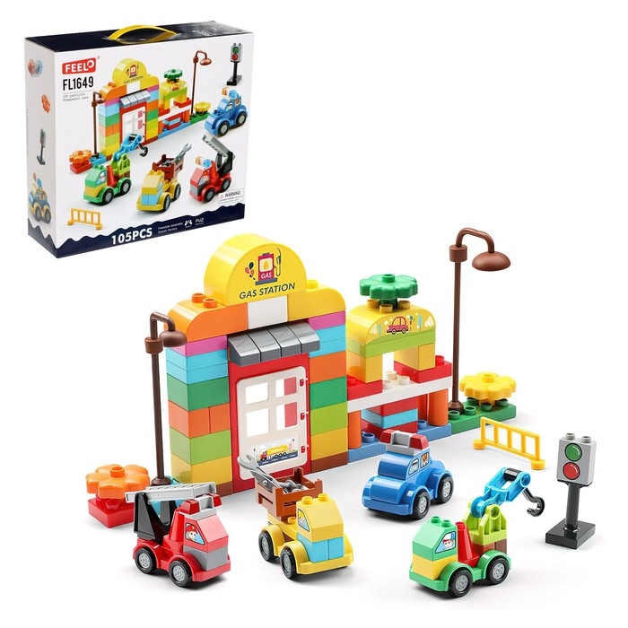 Конструктор Город &laquo;Заправка&raquo;, 105 деталей