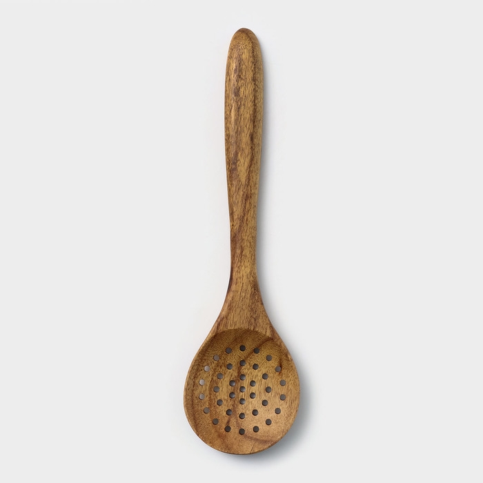 Ложка - шумовка, 28,5&times;7,8 см, акация