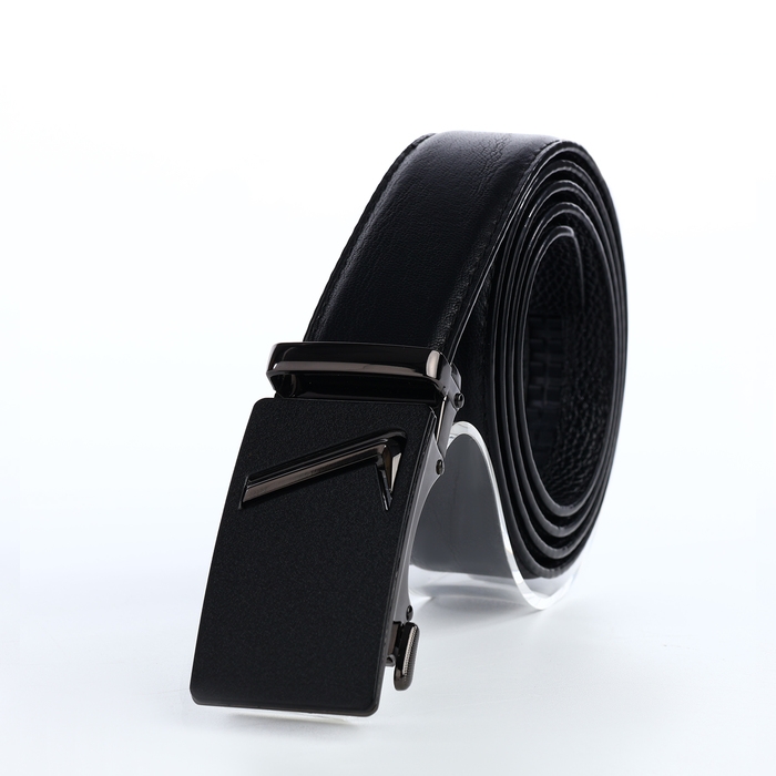 Ремень мужской, ширина 3,6 см, винт, пряжка автомат, цвет чёрный Ремень мужской, ширина 3,6 см, винт, пряжка автомат, цвет чёрный