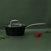 Ковш из нержавеющей стали Magistro &laquo;Rock Stone&raquo;, 1,5 л, d=18 см, h=8 см, с крышкой, антипригарное покрытие, индукция