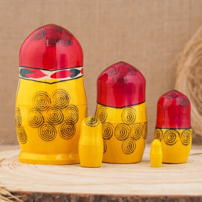 Матрёшка &laquo;Лада&raquo;, красный платок, 5 кукольная, 12 см