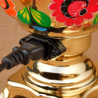 Набор «Цветы на золотом», жёлудь, 3 предмета, самовар 3 л, заварочный чайник 0,7 л, поднос Набор «Цветы на золотом», жёлудь, 3 предмета, самовар 3 л, заварочный чайник 0,7 л, поднос