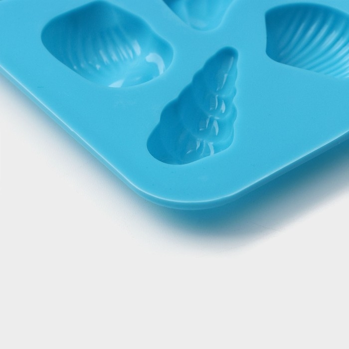 Форма для конфет и шоколада Доляна &laquo;Ракушки&raquo;, силикон, 17,3&times;17,3 см, 16 ячеек (3,4&times;2,5 см), цвет МИКС