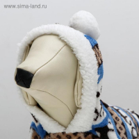 Комбинезон "Олени" с капюшоном, размер L (ДС 35 см, ОГ 45 см, ОШ 35 см), голубой