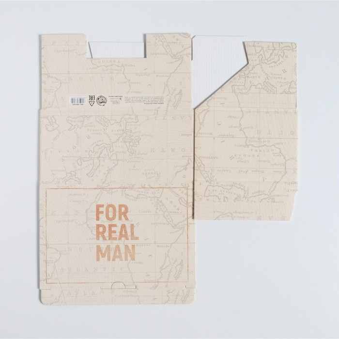 Коробка‒пенал, упаковка подарочная, &laquo;For real man&raquo;, 22 х 15 х 10 см