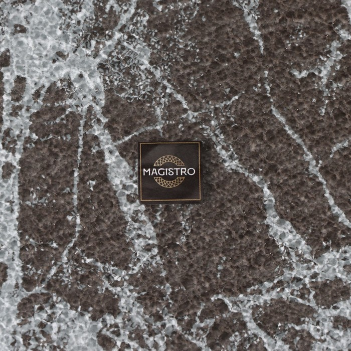 Блюдо стеклянное сервировочное прямоугольное для подачи Magistro &laquo;Мрамор&raquo;, 25,5&times;13,5&times;1,5 см, цвет графит