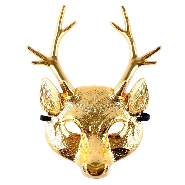 Карнавальная маска «Оленёнок», цвет золотой Карнавальная маска «Оленёнок», цвет золотой