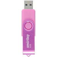 Флешка Smartbuy Twist, 8 Гб, USB 2.0, чт до 25 Мб/с, зап до 15 Мб/с, розовая Флешка Smartbuy Twist, 8 Гб, USB 2.0, чт до 25 Мб/с, зап до 15 Мб/с, розовая
