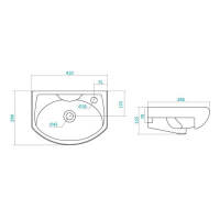 Комплект мебели для ванной комнаты: Тумба "Джика" + раковина "Азов-40", 41 х 79 х 29 см