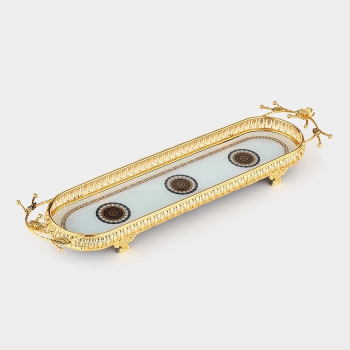 Подставка для десертов &laquo;Веер&raquo;, 45&times;13&times;6 см, цвет металла золотой