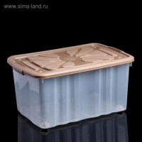 Ящик для хранения хозяйственный с крышкой, на колёсиках, 60&times;40&times;30 см, цвет МИКС