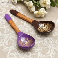 Ложка &laquo;Золотая кудрина&raquo;, салатная, 6&times;21 МИКС