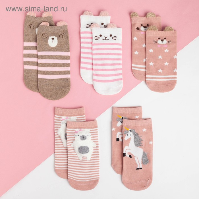 Набор носков KAFTAN Набор носков KAFTAN "Three happy friends" 5 пар, 22-24 см