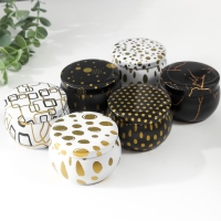 Шкатулка металл круглая "Рисунки золотом на белом и чёрном" МИКС 5,2х7,5х7,5 см Шкатулка металл круглая "Рисунки золотом на белом и чёрном" МИКС 5,2х7,5х7,5 см