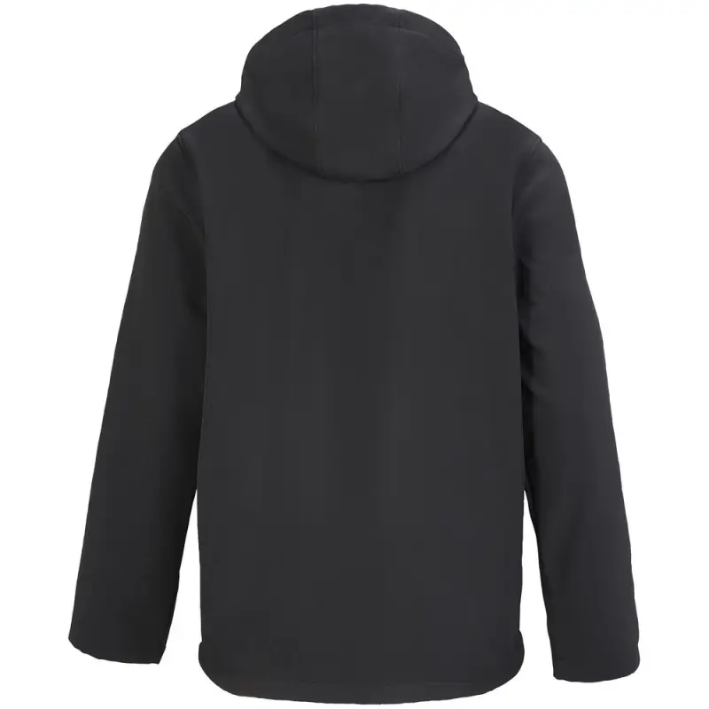 Куртка софтшелл с капюшоном мужская Race Men, черная, размер S
