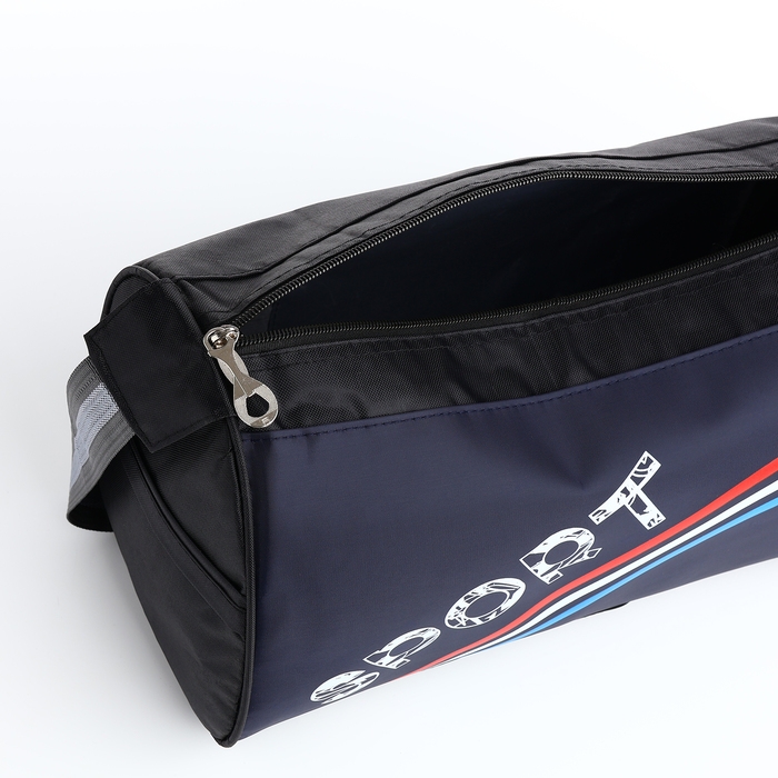 Сумка спортивная на молнии, боковой карман/сетка, регулируемый ремень, маленький размер, цвет чёрный/синий/триколор Сумка спортивная на молнии, боковой карман/сетка, регулируемый ремень, маленький размер, цвет чёрный/синий/триколор