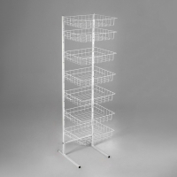 Стойка прикассовая 60&times;45&times;180, 7 корзин, цвет белый
