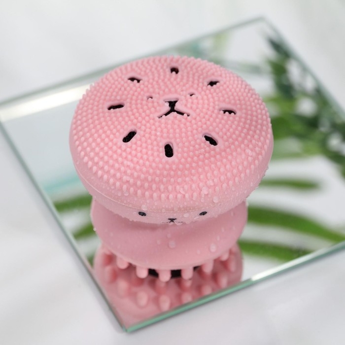 Массажер для лица, спонж для умывания &laquo;Котик&raquo; 5,5 х 5,5 см