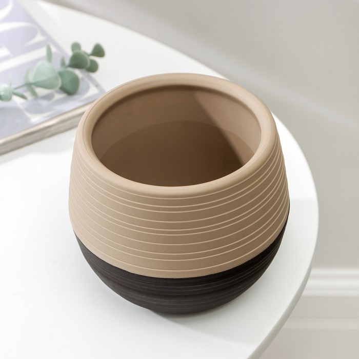 Горшок &laquo;Дуэт&raquo;, 500 мл, цвет шоколадный-кофе с молоком