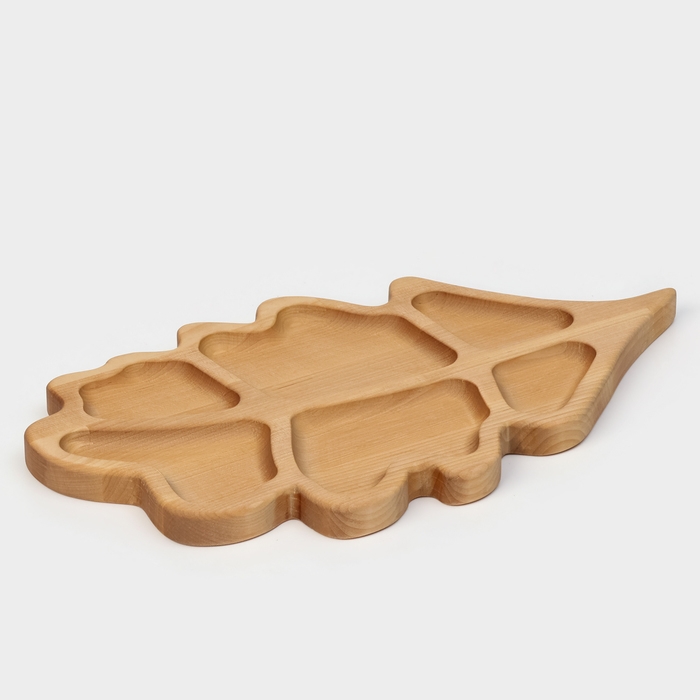 Менажница деревянная авторская Adelica &laquo;Дубовый лист&raquo;, 35&times;20&times;1,8 см, пропитана минеральным маслом, берёза