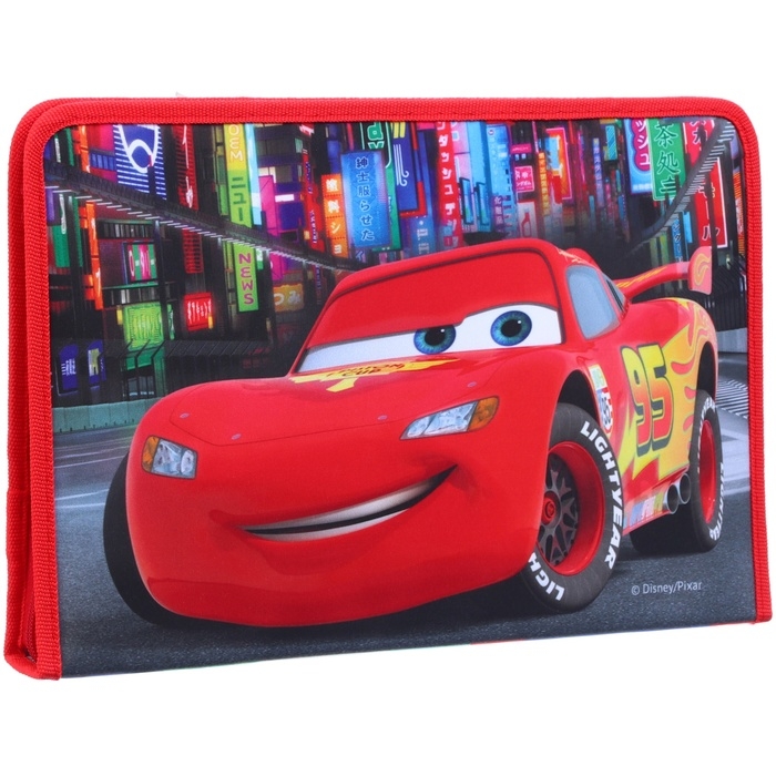 Папка для труда А4 с пеналом, на молнии, текстиль, Тачки Папка для труда А4 с пеналом, на молнии, текстиль, Тачки