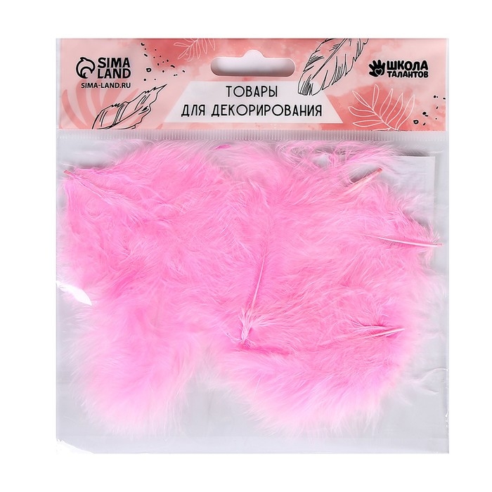 Набор перьев для декора 10 шт., размер 1 шт: 10 × 2 см, цвет розовый Набор перьев для декора 10 шт., размер 1 шт: 10 × 2 см, цвет розовый
