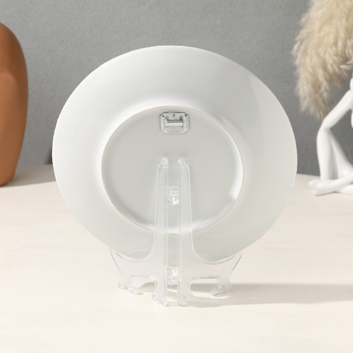 Тарелка декоративная &laquo;Лавандовое поле&raquo;, с рисунком на холсте, D = 19,5 см