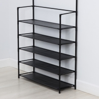 Вешалка - стойка напольная для одежды LaDо́m, с полками для хранения, 5 ярусов, 80&times;26&times;165 см, цвет чёрный