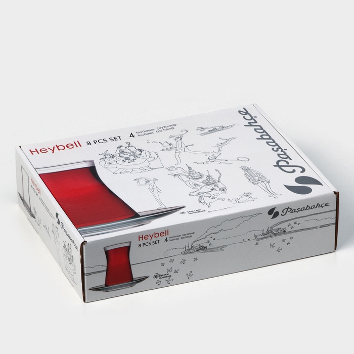 Набор стеклянный чайный HEYBELI, 160 мл, на 4 персоны Набор стеклянный чайный HEYBELI, 160 мл, на 4 персоны