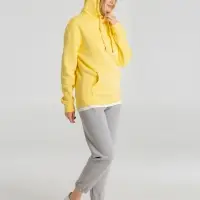 Толстовка с капюшоном унисекс King, желтая, размер XL