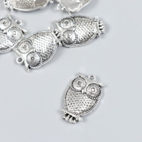 Декор для творчества металл "Филин на ветке" набор 6 шт серебро 1,8х2,9 см Декор для творчества металл "Филин на ветке" набор 6 шт серебро 1,8х2,9 см