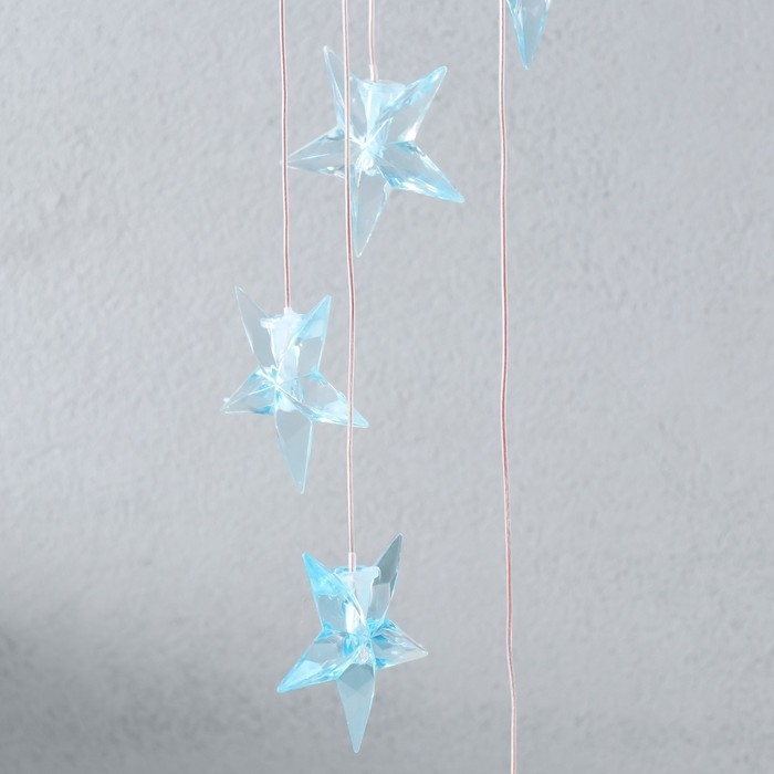 Музыка ветра с подсветкой от солнечной батареи "Звёзды-кристаллы" 13х13х55 см