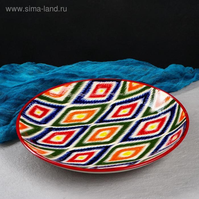 Набор чайный Риштанская керамика "Атлас", 9 предметов (чайник-0,8л,пиалы- 0,3л)