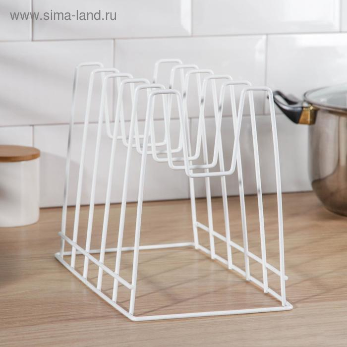 Подставка под крышки настольная, 5 предметов, 29&times;16&times;21,5 см, цвет белый