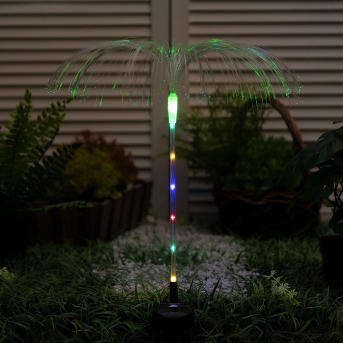 Светильник на солнечной батарее "Еврогарант", "Фонтан" 34x70 см, IP44, 6 LED, МУЛЬТИ