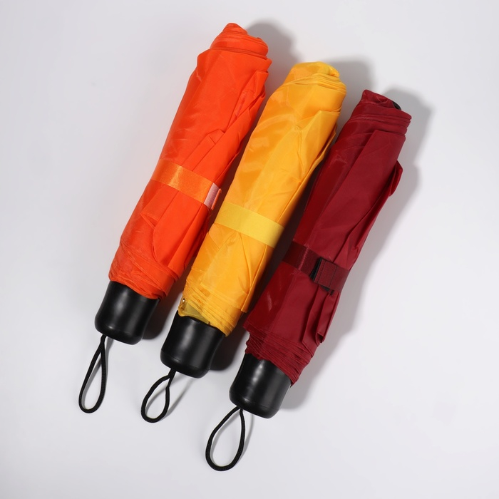 Зонт механический &laquo;Однотонный&raquo;, 3 сложения, 8 спиц, R = 48/55 см, D = 110 см, цвет МИКС