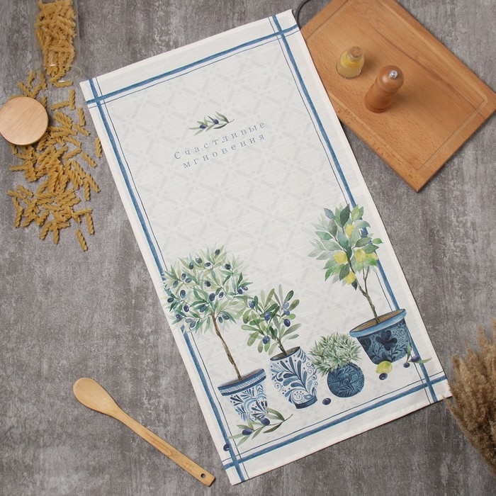 Полотенце Полотенце "Этель" Olives 40х73 см, 100% хл, саржа 190 гр/м2