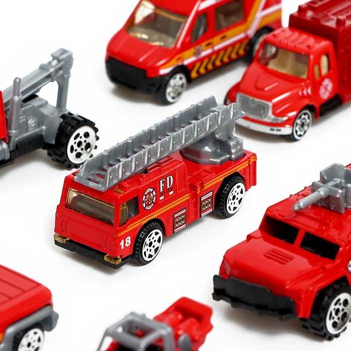 Набор металлических машин &laquo;Пожарная служба&raquo;, в наборе 15 шт