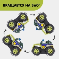 Джип-перевёртыш &laquo;Полиция&raquo;, работает от батареек, цвет зелёный