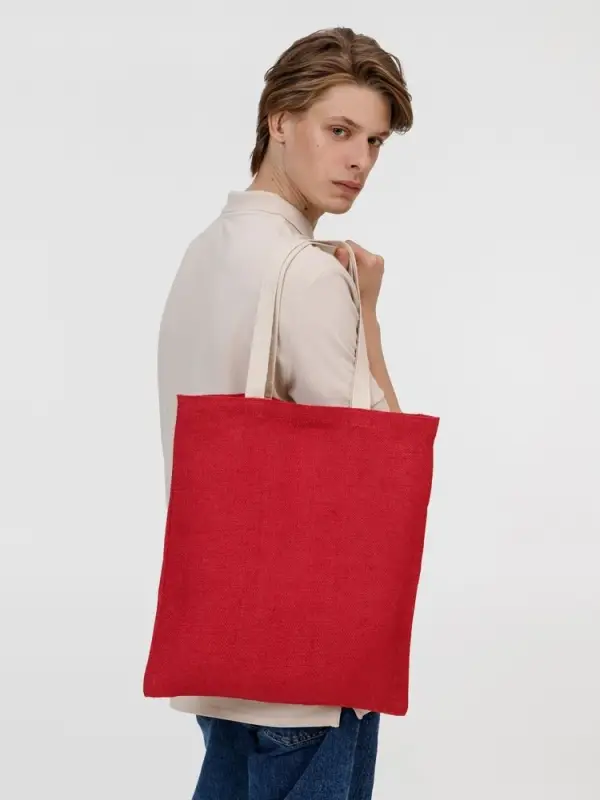 Холщовая сумка на плечо Juhu, красная Холщовая сумка на плечо Juhu, красная