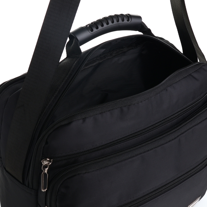 Сумка деловая на молнии, 3 наружных кармана, цвет чёрный Сумка деловая на молнии, 3 наружных кармана, цвет чёрный