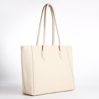 Сумка-шопер женская на молнии, цвет молочный