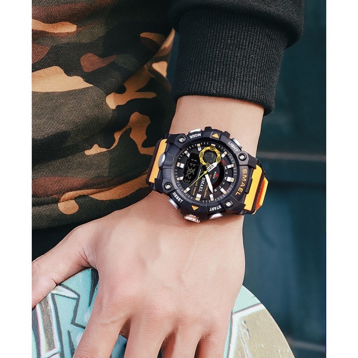 Часы наручные электронные, с будильником, d-5.7 см, ремешок l-26 см, 5 ATM, желтый ремешок Часы наручные электронные, с будильником, d-5.7 см, ремешок l-26 см, 5 ATM, желтый ремешок