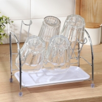Сушилка для стаканов, 25&times;13,5&times;21 см, цвет серый