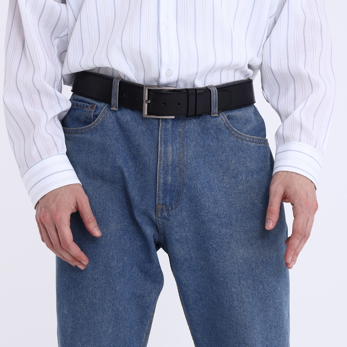 Ремень мужской «Великан», ширина 4 см, винт, пряжка металл, цвет чёрный Ремень мужской «Великан», ширина 4 см, винт, пряжка металл, цвет чёрный