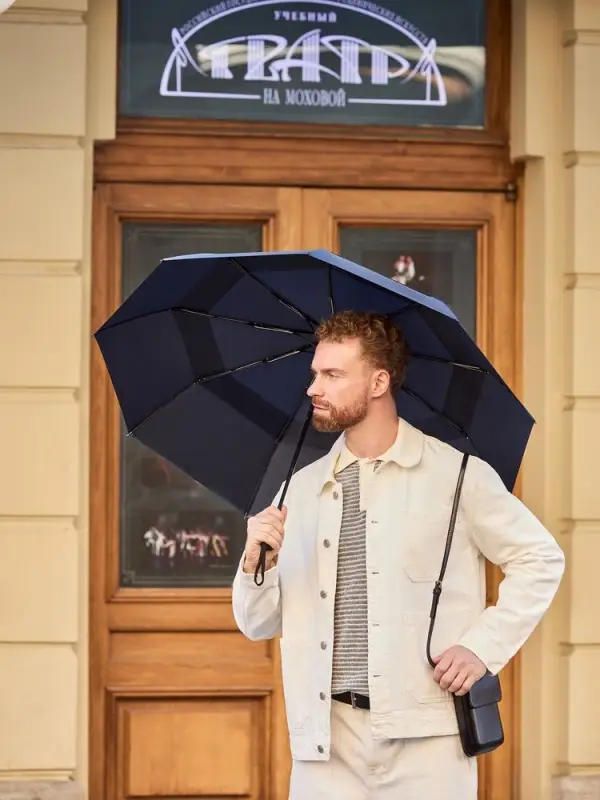 Складной зонт Dome Double с двойным куполом, темно-синий Складной зонт Dome Double с двойным куполом, темно-синий