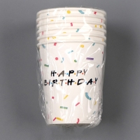 Стакан одноразовый бумажный &laquo;HAPPY BIRTHDAY&raquo;, 250 мл, набор 6 шт.