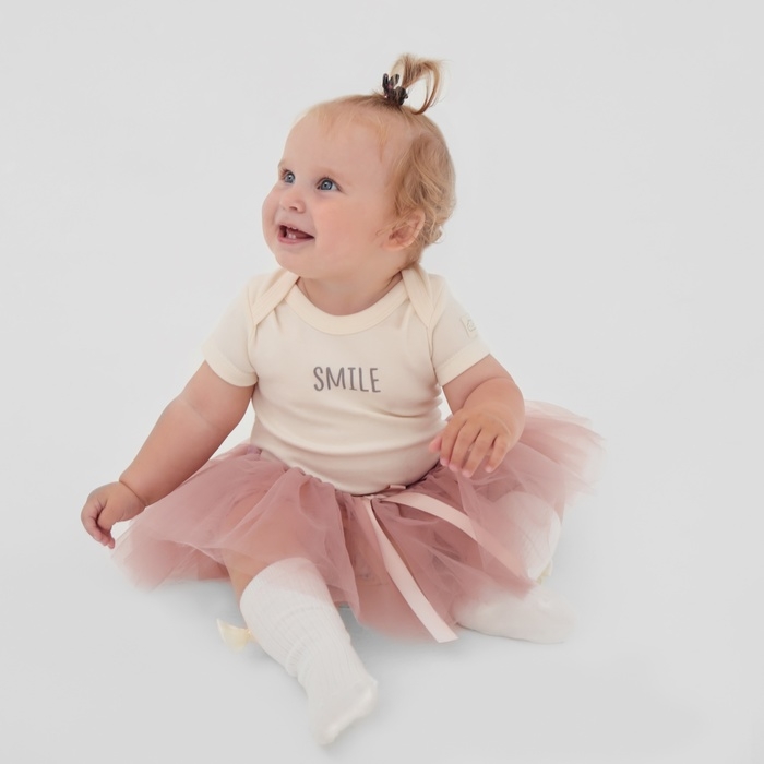 Юбка нарядная для девочки Крошка Я, пудровый, 17 см