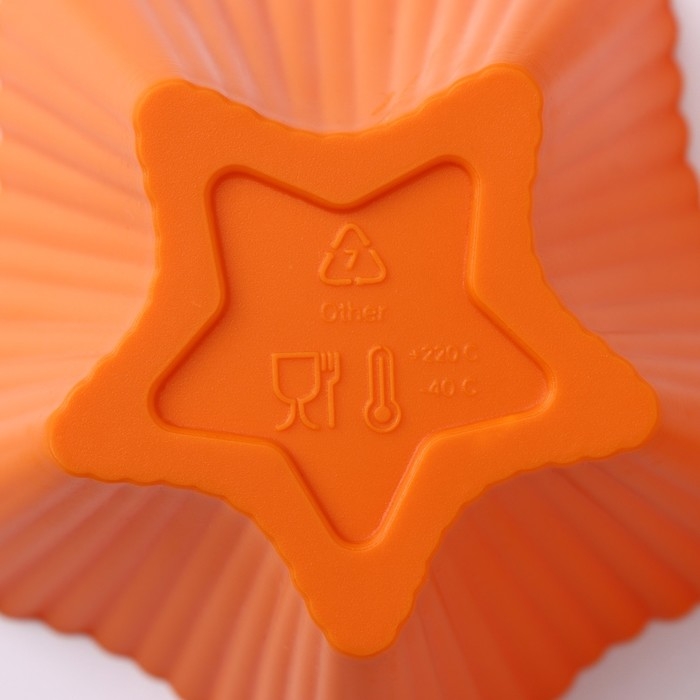 Набор форм для выпечки Доляна «Риб.Звезда», силикон, 7×7×3,5 см, 6 шт, цвет оранжевый Набор форм для выпечки Доляна «Риб.Звезда», силикон, 7×7×3,5 см, 6 шт, цвет оранжевый