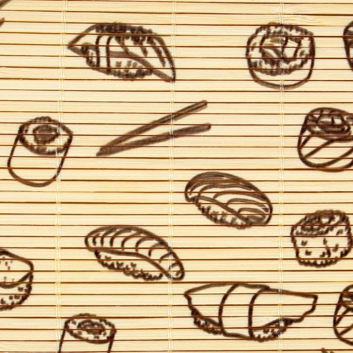 Циновка Макису для приготовления суши и роллов/коврик бамбуковый &laquo;Суши&raquo;, 22 х 24 см